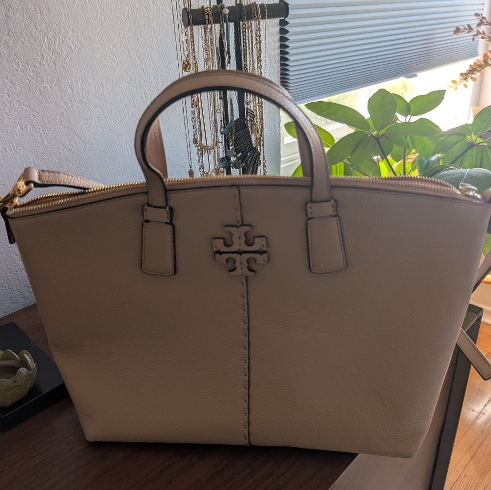Tory Burch Blush Leather Tote Bag